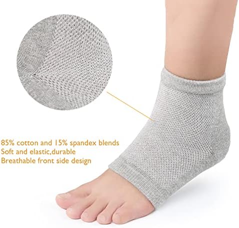 Angzhili 2 pares hidratantes meias de calcanhar, gel alinhadas para toques de spa para saltos secos e rachados, meias abertas para cuidados com os pés