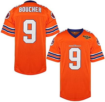 9 Bobby Boucher Adam Sandler Bobby Boucher Movie The Waterboy Mud Dogs Futebol Jersey com Bourbon Bowl Patch
