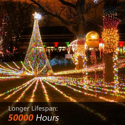 Luzes de barbante de Natal de 100 pés ao ar livre, 300LEDS Plug-in Fairy Light com 8 modos de iluminação remotos e memória