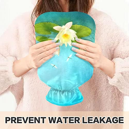 Garrafas de água quente com capa Lotus Flor Hot Water Bag para alívio da dor, artrite dos músculos doloridos, cama de água