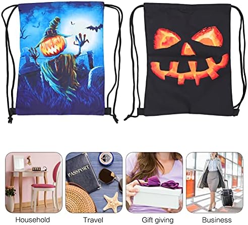 Kesyoo 2pcs Halloween Backpack Backpack Bags Polyester Halloween Treat Goodie Bags Halloween Favors Favors Sacos de Candros