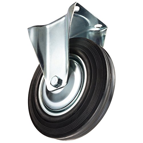 Roda de giro de borracha Aexit de 8 polegadas, placa superior rígida sem gaiol, 507 libras. Capacidade de carga