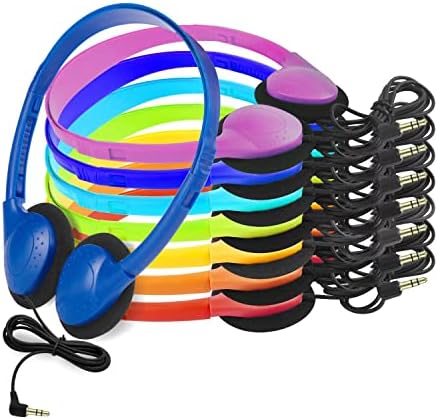 CN-Outlet 64 Pacote fones de ouvido em sala de aula em massa de várias cores para estudantes crianças crianças crianças