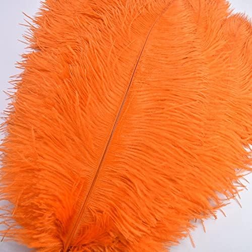 Plumas de avestruz de penas bonitas 15-70 cm de penas de avestruz de laranja macia para jóias que fabricam DIY em casa Plumas Decoration - 10 PCs - Zamihalaa