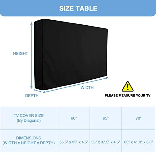 Capa de TV ao ar livre Geniff com aba dianteira para TV de 65 polegadas, 600d Oxford Fabric Profterroptoneo Protetores