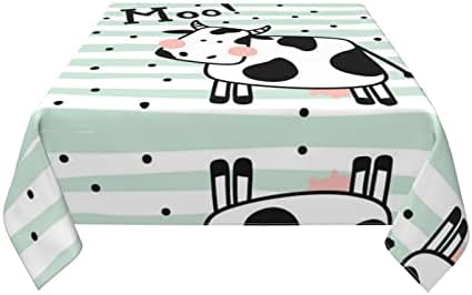 Ewmar Cute Vaca Polca Dot Água quadrada e à prova de óleo Toca de mesa decorativa 54 x54 ou 60 x60 54 x54