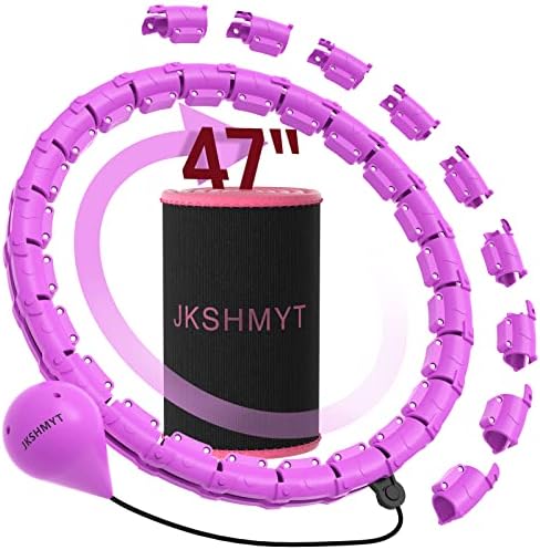 JKSHMYT SMART PESO DE FIXA PESSO DO TAMANHO PLUS PARA ADULTOS, Hula Circle-2 em 1 Hoop de Fitness Infinity, 24 Links destacáveis ​​e tamanho ajustável, com a bola girando automaticamente 360 ​​graus para mulheres