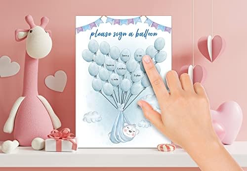 Bear Balloon Guestbook Book Sign, Livro de convidados de assinatura para lembrança de aniversário do chá de bebê, 1