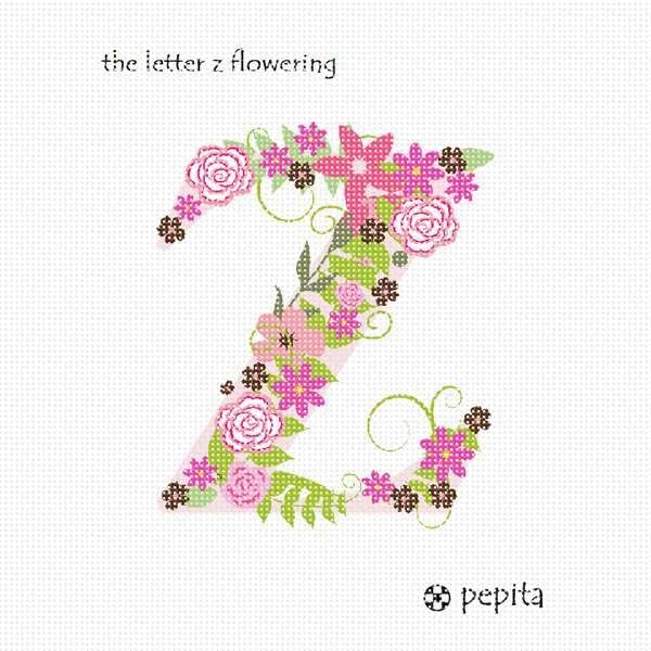 Kit de agulha de Pepita: a floração da letra z, 10 x 10