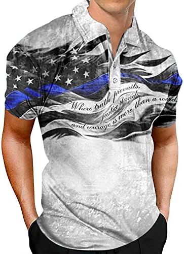 BMISEGM Verão Grandes e altos camisas para homens de desempenho patriótico de homens