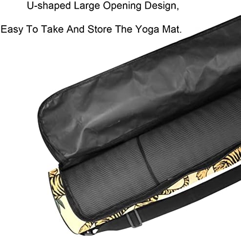 Laiyuhua Yoga Mat Bag, Bolsa de ginástica de ioga com zíperes duplos para mulheres e homens - zíperes lisos, abertura grande em forma de U e alça ajustável, encaixa a maioria dos tapetes tigres