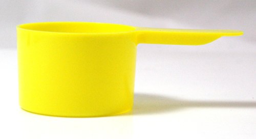 Medida de plástico amarelo de 1 onça, pacote de 25 colheres de medição