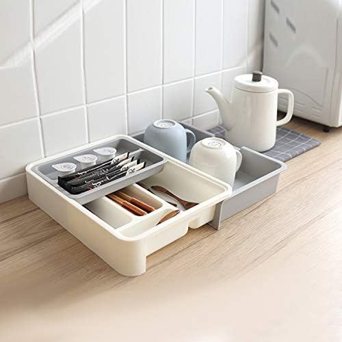 Organizador de gavetas Organizador expansível Organizador de utensílios de utensílios ajustáveis ​​Organizador de utensílios de utensílios de utensílios multiuso para o banheiro da cozinha