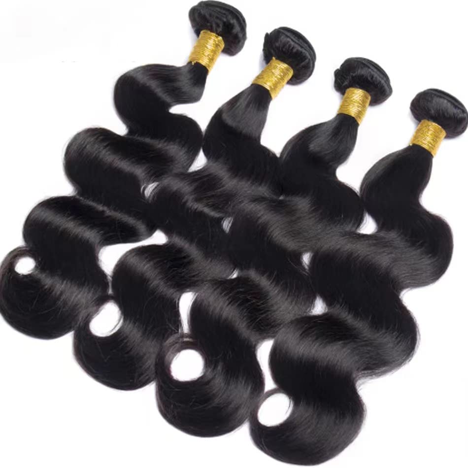 Ondas corporais Shwair pão cabelos humanos 7a grau não processado Cabelo virgem brasileiro 4 Facotes de onda corporal Extensões de cabelo humano para mulheres negras cor natural