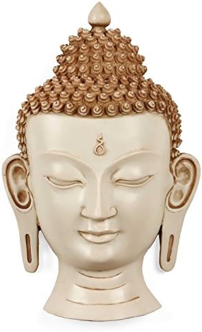 Craftvatika 15 polegadas de cabeça grande Buda/Bust Buda Parede Pendurada/Máscara de parede Escultura/Montagem da parede/Escritório