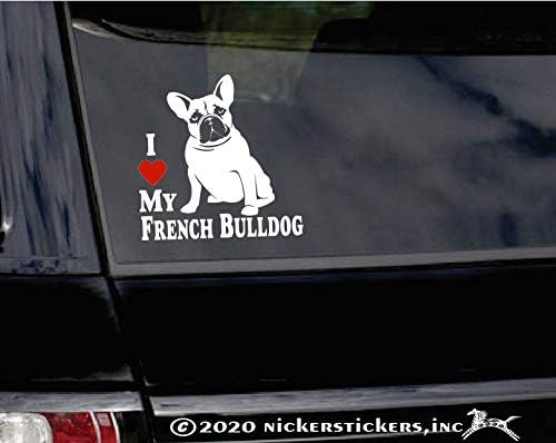 Eu amo meu bulldog francês | Nickerstickers® Sitty Fawn Frenchie Window Decalper