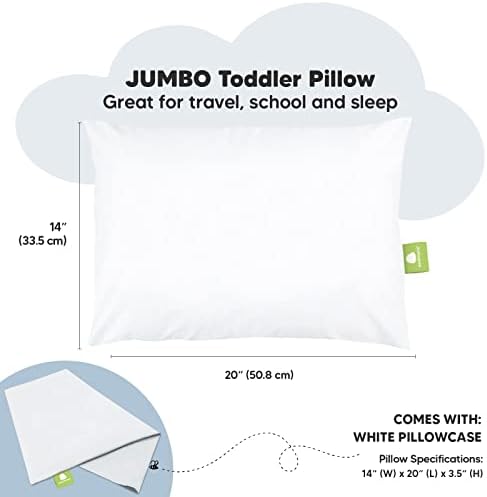 Keababies Criano de travesseiro com travesseiro, Jumbo 14x20 e travesseiro Toddler com travesseiros - Algodão orgânico