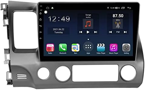 Estréreo de carro para Honda Civic 2006 2007 2008 2010 2011 2011, Apple CarPlay & Android Auto, 10 '' HD IPS Touchscreen Cree Audio