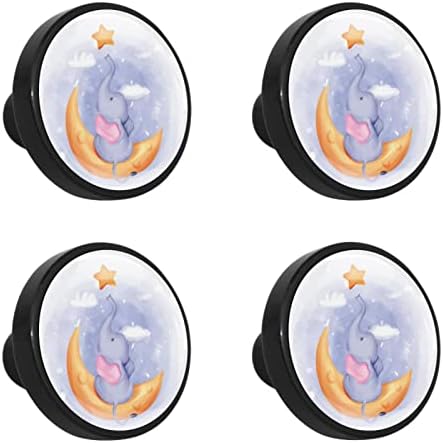 4pcs gabinete porta maçaneta bebê elefante alcance lunas lunas puxões puxadores de armário de gaveta guarda -roupa