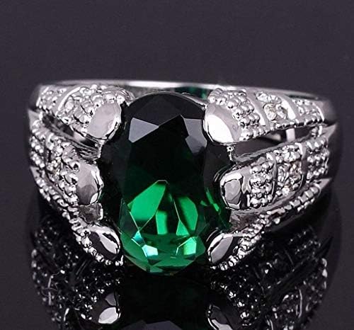 Moda masculino jóias frias verde esmeralda 18k anel de casamento cheio de ouro 8-11