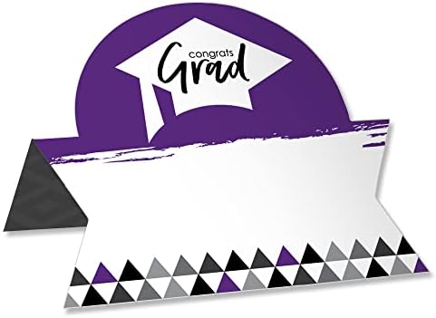 Big Dot of Happiness Purple Grad - Best ainda está por vir - Purple Graduation Party Buffet Buffet Card - Configuração da tabela Nome de lugar Cartões - Conjunto de 24