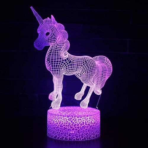 SZG 3D Decoração de casa Home Horse tema Lâmpada 2 Tocando a noite LED Night Home Room Rainbow Horse Lampen Decoração