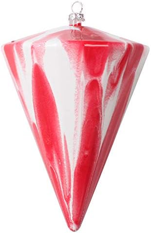 Vickerman 6 x 4 Cone de marmorizado de Natal-roramentos decorativos, 6 , vermelho, 3 peças