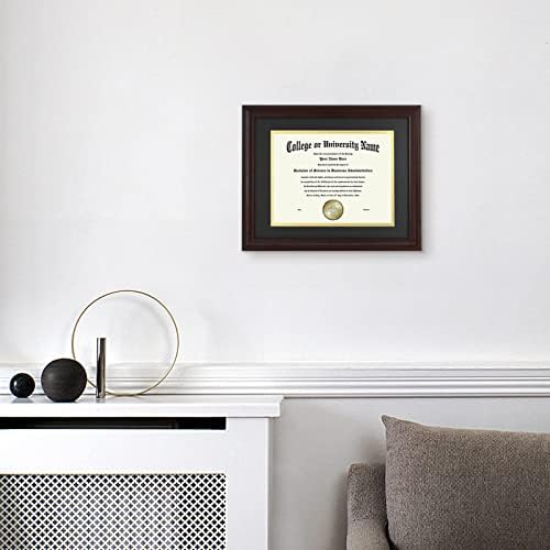 Quadro de diploma AsmileIndeep 8.5x11 com MAT ou Exibir o quadro de certificado 11x14 sem matéria de documento de acabamento em madeira mat.olida.