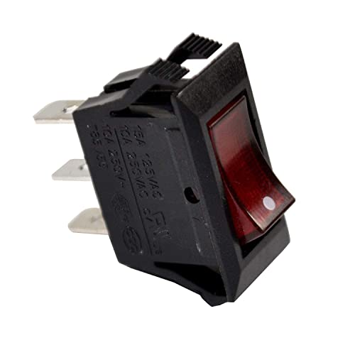 HQRP Red Lighted Rocker Switch Compatible with Twin Star 23EF010GAA 23EF003GAA 33E05-0519-A0891 33E01 23E05-0530 18EF010GAA 33E05-0546-CO511 33E05-0521-C0436 28E050526B06 23EF020GRA Fireplace