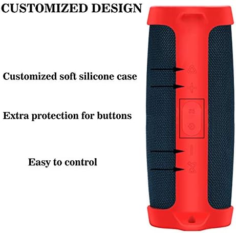 Case de silicone oriolus compatível com o alto -falante JBL Charge 4 Bluetooth com alça de ombro e carabineiro