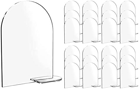 Milageto 4 x6 Arch Clear Arch Sinais de acrílico com stand Números de tabela Lista de tabela Plata