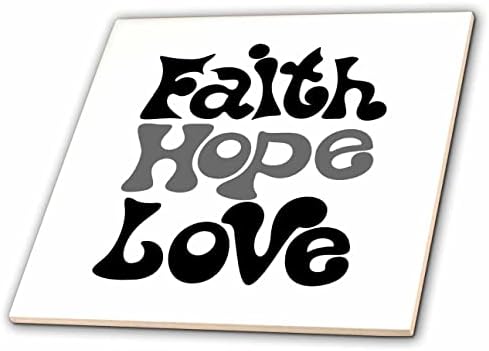 3drose 3drose - roseta - verso da Bíblia - Faith Hope and Love - Tiles