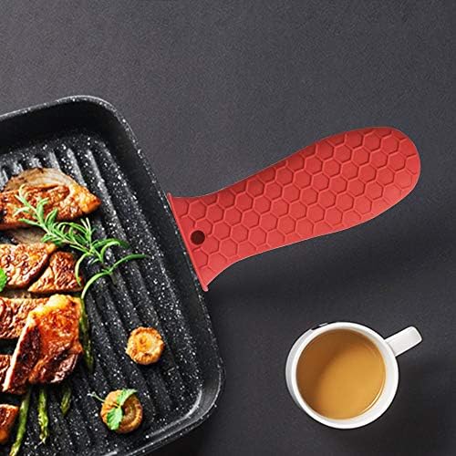 3 Pacote de silicone Hot Hot Handled, silicone Assist Handled Handle Cast Iron frigideira maçaneta capa com manga de grip