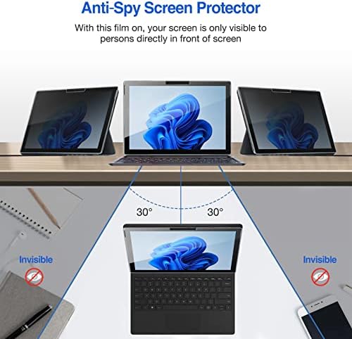 Pacote de protetor de privacidade da Procase com estojo de teclado para 13,0 polegadas Surface Pro 8 2021 Release