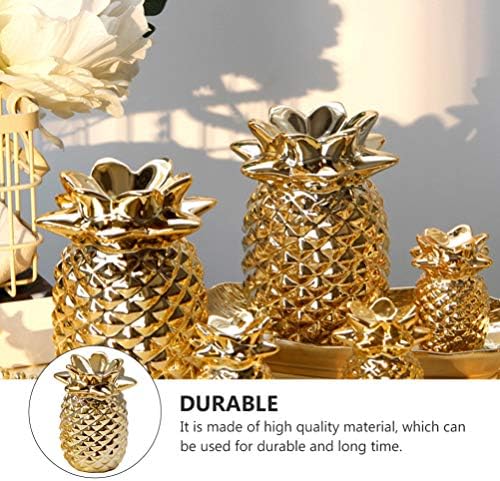 Decoração de casas besportble decoração de casamento 1pc Golden Pineapple Desktop Decoration Cerâmica Ornamento de mesa