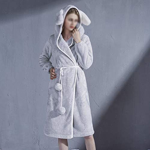 Cujux Winter Sleepwear Robe quente Robes de capuz feminino Roupos de banheira de flanela para mulheres camisola de camisola fofa
