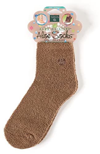 TERRAPEUTICS ALOE VERA SOCKS - Infundido com Aloe Vera e Vitamina E - Ajuda os pés secos, saltos rachados, calos, pele áspera, pele morta - cinza