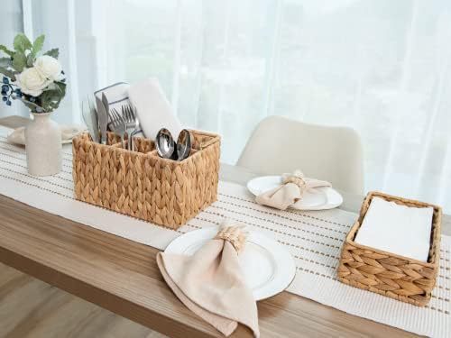 StorageWorks Small Wicker Wicker Cestas de talheres de vime Organizador