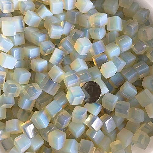 Manual 50g quadrado de cristal natural branco Opal Gravel Rock Quartz Raw Gemstone Mineral Apimen Fish Tank Decoração