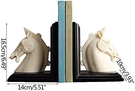 WSSBK Creative Horse Head Livros Livros de Decoração de Figuras da estante de estante de estante de estante de estante de estômago stand Antique White Jade Color Figurines