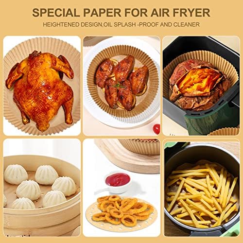 FORÇAS DE FRYER AR, FORNADORES DE AR ​​AR DISPOLÍVEL, 200 peças Round Air Fryer Baking Paper à prova de óleo, à prova d'água e