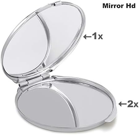 A vida é dourada espelho compacto de maquiagem de maquiagem de metal espelho portátil dobrável duplo-lado com 2x 1x