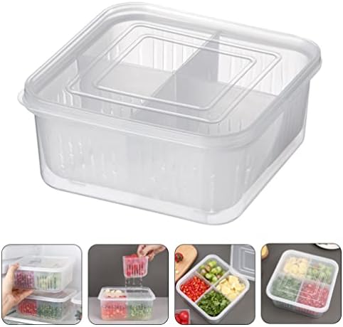 Zerodeko Pickle Flip Jar 2pcs Recipientes de armazenamento de alimentos com tampa de plástico Produzir produtora de economia de cozinha de guardas de cozinha