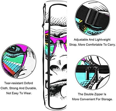 Macaco em um arco -íris copos de ioga saco de transportador com alça de ombro de ioga bolsa de ginástica bolsa de praia