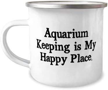 A manutenção do aquário é o meu lugar feliz. Caneca de 12 onças, manutenção de aquário, presentes agradáveis ​​para manutenção