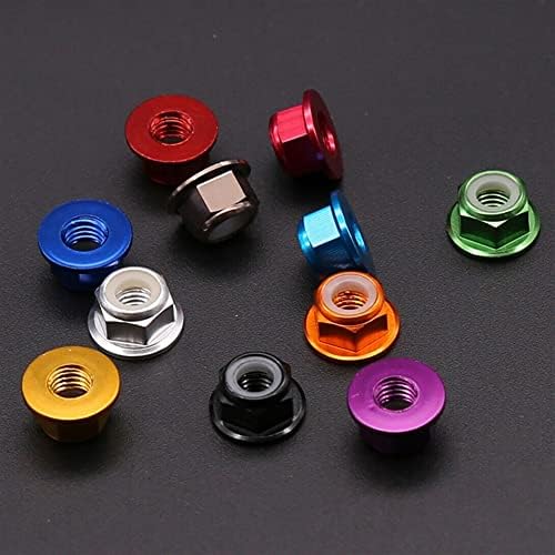 Porcas de flange sifdnrgnfn 1-50pcs Multicolor Aluminum Ligy Flange Locks porca m2 m3 m4 m5 m6 rosca de rosca 0,4 ~