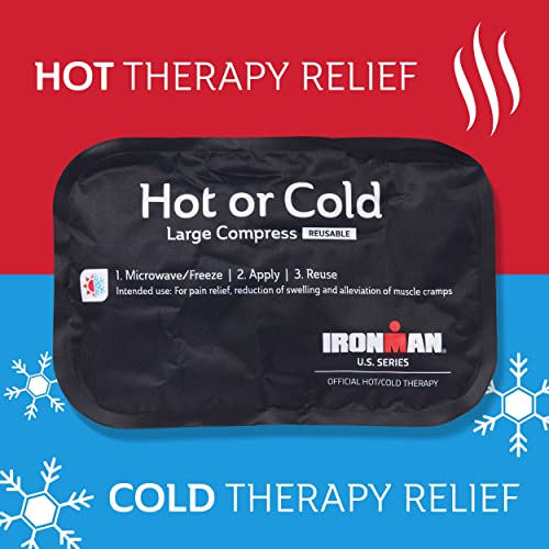 Curad Ironman Hot ou Cold Reutilable Compress, pacote de gelo reutilizável para lesões, a grande compactação é de 8 em x 12 pol.