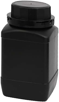 X-Dree 500ml HDPE Tampa de parafuso plástico Bulge de armazenamento quadrado de boca largo Bartle de armazenamento preto (500 ml Hdpe Tapón de Rosca de Plástico boca ancho Cuadrado Reactivo Botella de Almacenamiento Negro