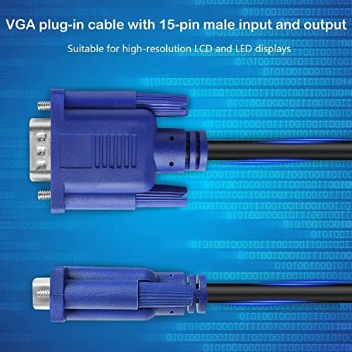 Pasow VGA para VGA Monitor Cable HD15 masculino para masculino para projetor de computadores de TV