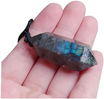 ACXICO 1PCS Labradorita natural da pedra de lua de cristal Cristal Pendulum Pendulum Chakra Cristais de Cura